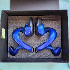 Julian Hakes London Electric Blue Mojito Style Heels size 38